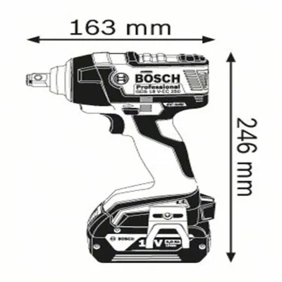 BOSCH GDS 18 V-EC 250 Παλμικό Κατσαβίδι Μπαταρίας 06019D8101