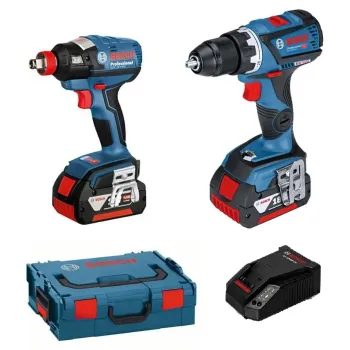 BOSCH ΣΕΤ GSB 18V-60 C Κρουστικό Δραπ-δο με GDX 18V-EC Μπουλονόκλειδο Δώρο Σκούπα 0.615.990.K05