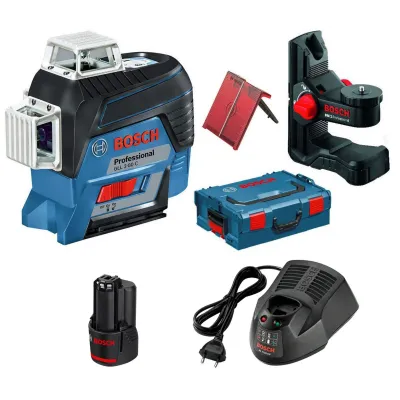 BOSCH GLL 3-80 C Γραμμικό Λέιζερ με μπαταρία 12V και Ταχυφορτιστη 0.601.063.R02