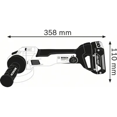 BOSCH - ΓΩΝΙΑΚΟΣ ΛΕΙΑΝΤΗΡΑΣ ΜΠΑΤΑΡΙΑΣ GWS 18V-10 C 115 MM PROFESSIONAL  (SOLO) 18V 06019G320A