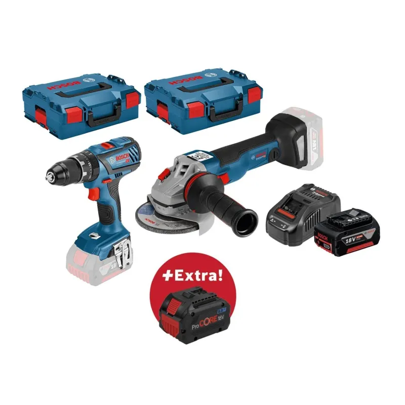 BOSCH ΣΕΤ ΚΡΟΥΣΤΙΚΟ ΔΡΑΠ/ΒΙΔΟ GSB 18V-28 + ΓΩΝΙΑΚΟΣ ΤΡΟΧΟΣ GWS 18V-125 C  0.615.990.K93