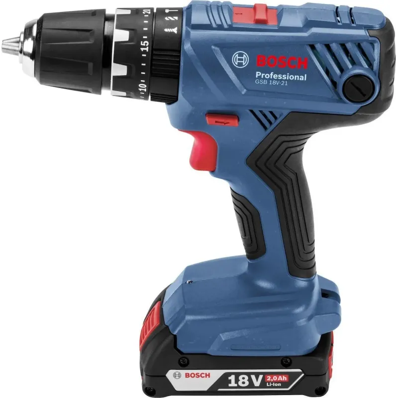 BOSCH - GSB 18V-21 Κρουστικό Δραπανοκατσάβιδο 18V (2x2.0Ah)-06019H1107