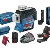 Bosch - GLL 3-80 C Γραμμικό Λέιζερ με Πίνακα Στόχου και Δέκτη LR7 σε L-Boxx 12V (1x2.0Ah) 0601063R05