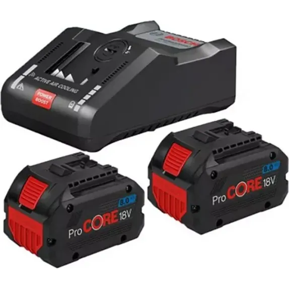 BOSCH - Σετ 2 Μπαταρίων ProCORE 18V 8.0Ah με Φορτιστή GAL 18V-160C 1600A016GP