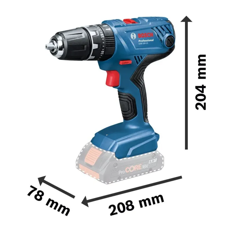 BOSCH GSB 18V-21 ΚΡΟΥΣΤΙΚΟ ΔΡΑΠΑΝΟΚΑΤΣΑΒΙΔΟ ΜΠΑΤΑΡΙΑΣ 18V SOLO 06019H1176