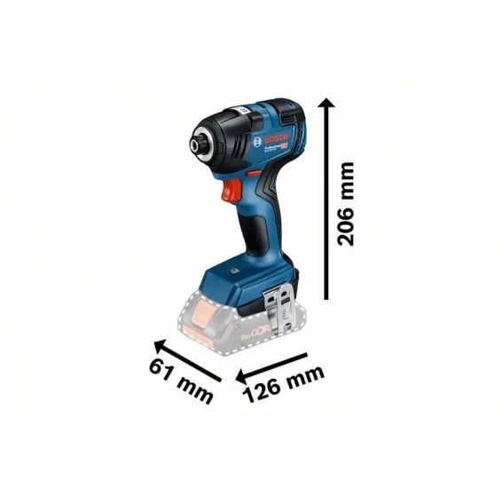 BOSCH GDR 18V-200 Παλμικό κατσαβίδι μπαταρίας 18 Volt, 160 Nm, L-BOX (Solo) 06019J2106