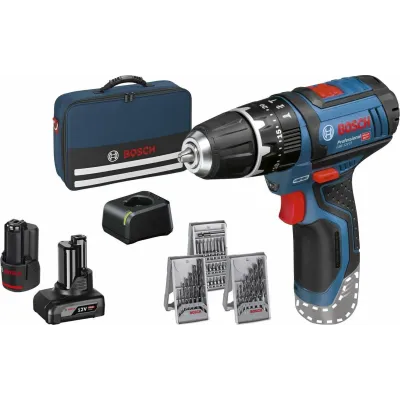 BOSCH GSB 12V-15 PROFESSIONAL ΚΡΟΥΣΤΙΚΟ ΔΡΑΠΑΝΟΚΑΤΣΑΒΙΔΟ 12V ΜΕ 2 ΜΠΑΤΑΡΙΕΣ (GBA 2.0Ah, GBA 4.0Ah)+ ΣΕΤ ΕΞΑΡΤΗΜΑΤΩΝ 06019B690G