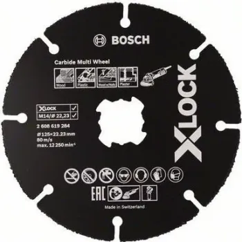 BOSCH Δίσκος Κοπής X-LOCK Carbide Multi Wheel 125mm 2608619284