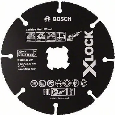 BOSCH Δίσκος Κοπής X-LOCK Carbide Multi Wheel 125mm 2608619284
