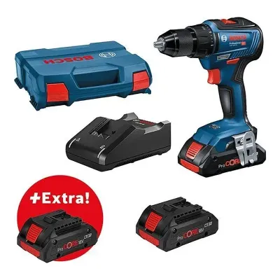 Bosch  GSB 18V-55 Κρουστικό Δραπανοκατσάβιδο Brushless Motor 18V σε L-Case (3x4.0Ah) 0615990L4L