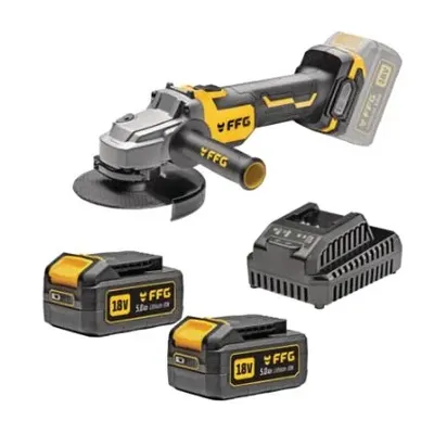 FF GROUP ΓΩΝΙΑΚΟΣ ΤΡΟΧΟΣ ΜΠΑΤΑΡΙΑΣ AG 125 18V PRO -2x5,0Ah D00521