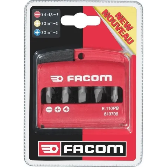 FACOM Set με 10 μύτες και αντάπτορα EF.6P1 E.110PB