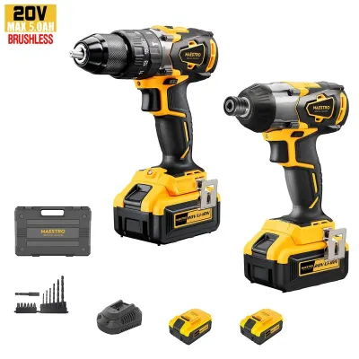 Maestro KIT BRUSHLESS ΚΡΟΥΣΤΙΚΟ ΔΡΑΠΑΝΟΚΑΤΣΑΒΙΔΟ - ΠΑΛΜΙΚΟ ΚΑΤΣΑΒΙΔΙ (ΛΙΘΙΟΥ 20V - 2X5 Ah) MCK-20BL