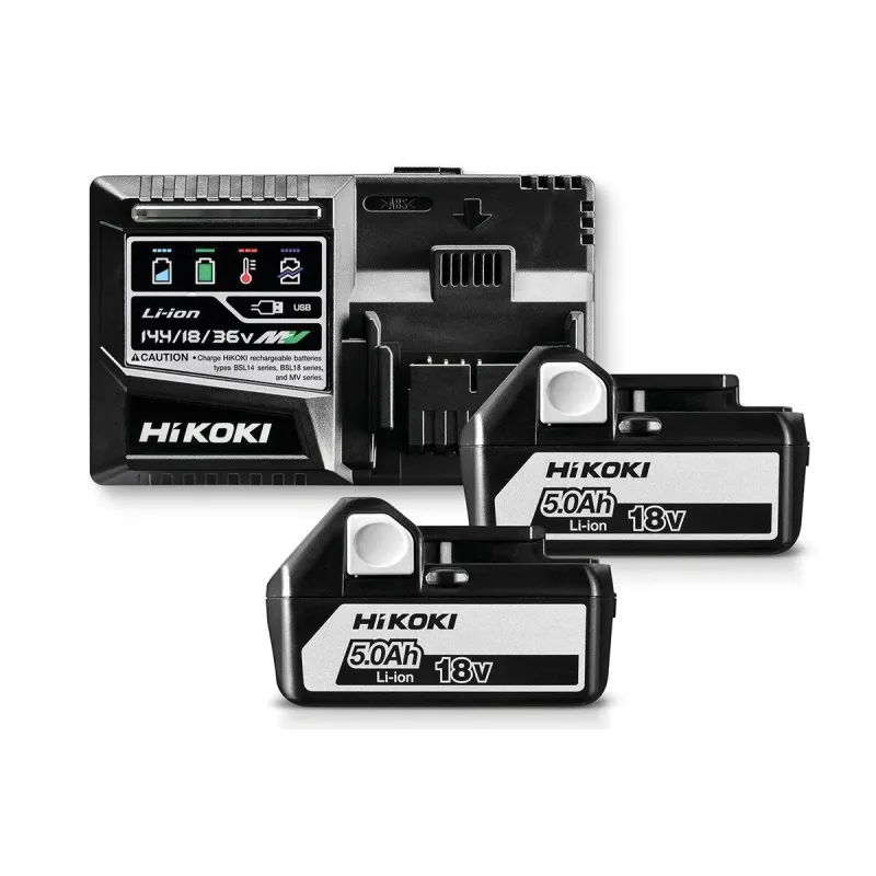 HIKOKI Σετ 2 μπαταριών BSL1850, 1 φορτιστής UC18YSL3WGZ