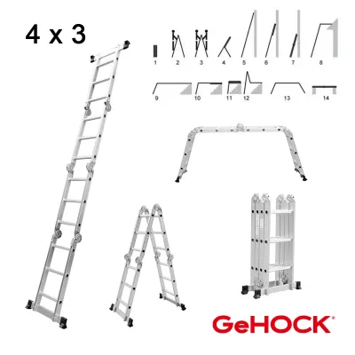 Gehock Πολυμορφική Σκάλα Αλουμινίου 4 x 3 9351370