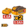 INGCO Γωνιακός Τροχός Μπαταρίας 125mm 20V Li-Ion 1200  CAGLI2120272E 