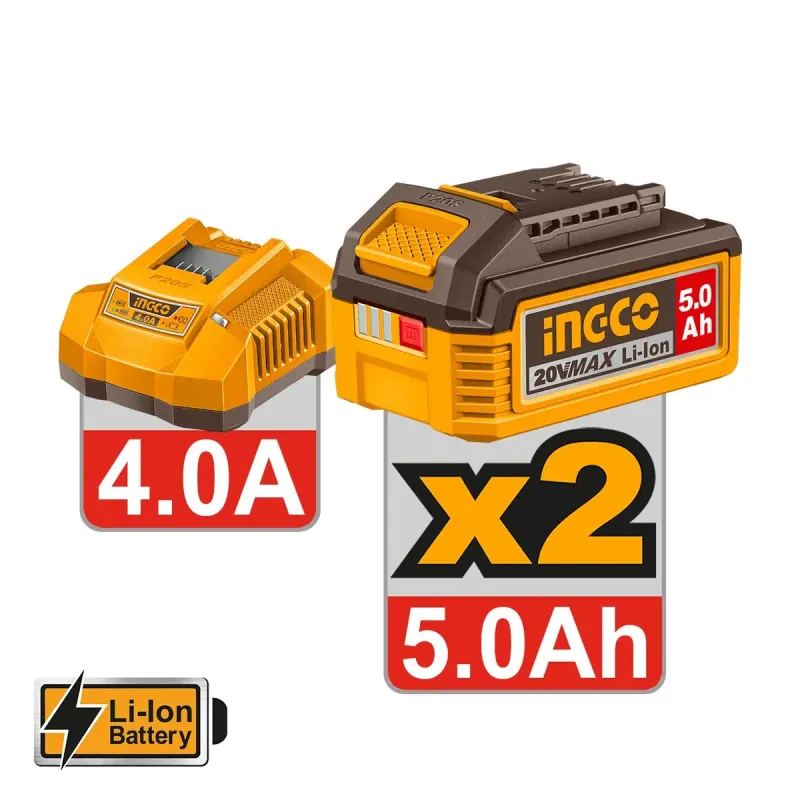 INGCO Γωνιακός Τροχός Μπαταρίας 125mm 20V Li-Ion 1200  CAGLI2120272E 
