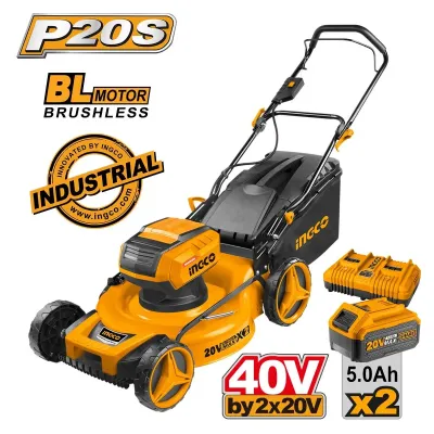 INGCO Μηχανή Γκαζόν Μπαταρίας 2x20V Li-Ion LMLI20182