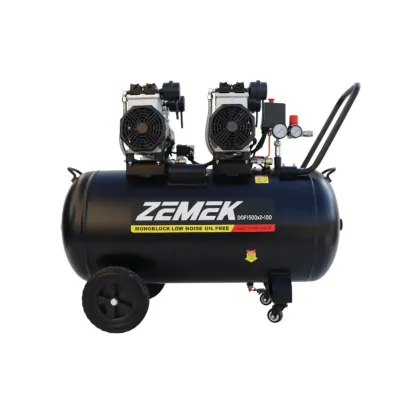 Zemek DOF1500x2-100 Αθόρυβος Αεροσυμπιεστής Χωρίς Λάδι με 2 Αντλίες 3.5HP 100Lt 8Bar 95000014