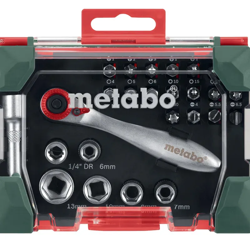 Metabo Σετ μύτες και καρυδάκια »Promoline« »SP« 26 τμχ. σε κασετίνα 626701000