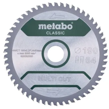 Metabo Πριονόδισκος “multi cut – classic”, 190×30 Z54 FZ/TZ 5° /B 628663000