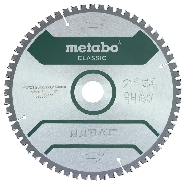 Metabo Πριονόδισκος “multi cut – classic”, 254×30 Z60 FZ/TZ 5°αρν /B 628666000