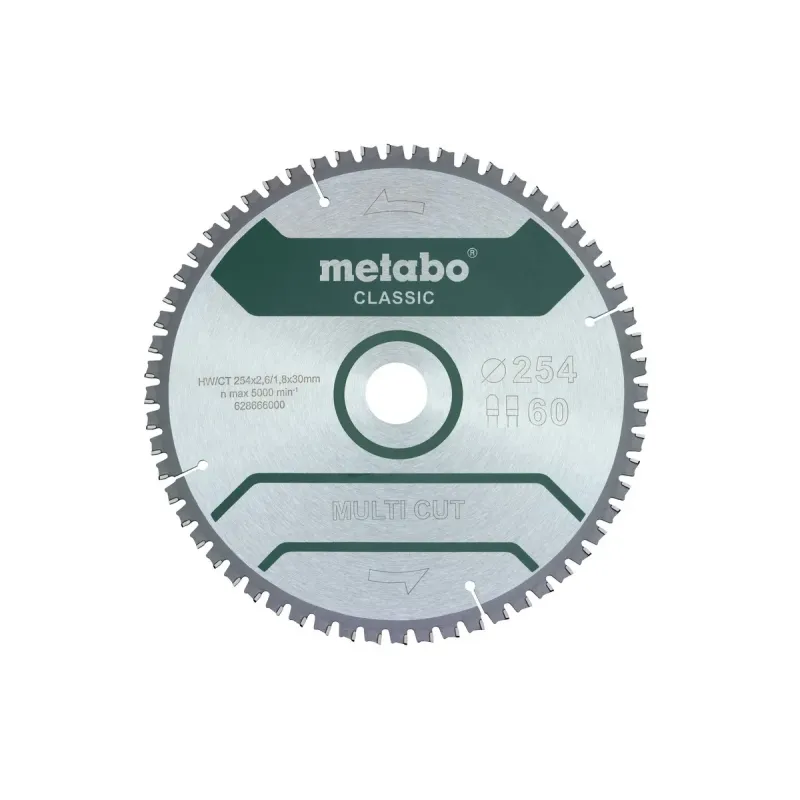 Metabo Πριονόδισκος “multi cut – classic”, 254×30 Z60 FZ/TZ 5°αρν /B 628666000