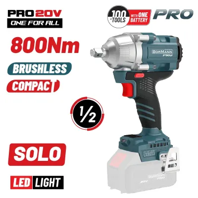 BORMANN Po BBP5385 Μπουλονόκλειδο,Brushless Mπαταρίας 20V,Li-Ion,800Nm,0-1400/1900/2400rpm,SOLO 082187