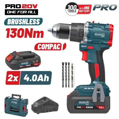 BORMANN Pro BBP5451X44CA Δραπανικαυτσάβιδο Κρουστικό 20V,2x4Ah,Li-Ion,Compact,2 Ταχύτητες & Βαλίτσα 083412