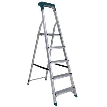 BORMANN Pro BHL9005 Σκάλα Αλουμινίου 4+1 Σκαλιά, Με Θήκη Εργαλείων 044765