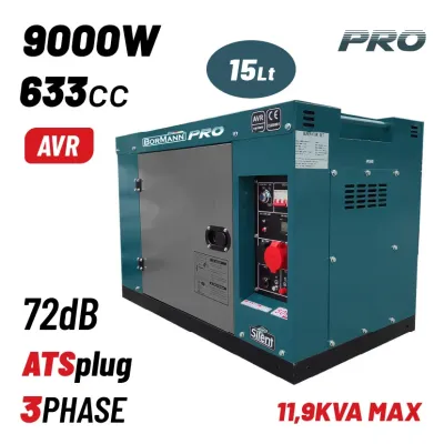 ΒORMANN Pro BGB9800 Γεννήτρια Πετρελαίου Τριφασική,9000W,12kVA,633cc, Κλειστού Τύπου 080756
