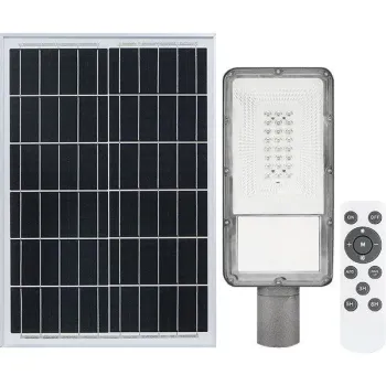 BORMAN ΗΛΙΑΚΟ ΦΩΤΙΣΤΙΚΟ ΔΡΟΜΟΥ LED 100W, ΑΔΙΑΒΡΟΧΟ ΜΕ ΦΩΤΟΒΟΛΤΑΪΚΟ ΠΑΝΕΛ 5V/30W 052470