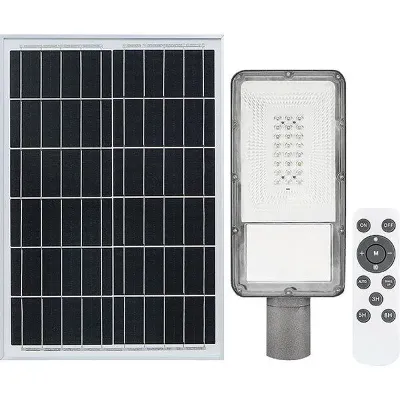 BORMAN ΗΛΙΑΚΟ ΦΩΤΙΣΤΙΚΟ ΔΡΟΜΟΥ LED 100W, ΑΔΙΑΒΡΟΧΟ ΜΕ ΦΩΤΟΒΟΛΤΑΪΚΟ ΠΑΝΕΛ 5V/30W 052470