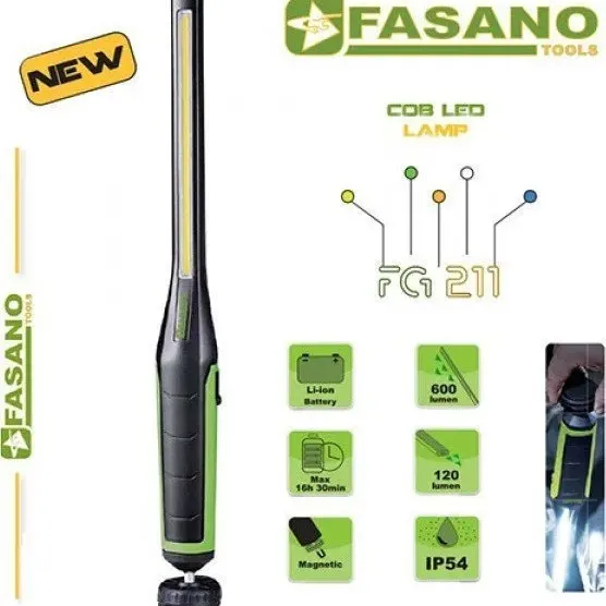 FASANO Επαναφορτιζόμενος Φακός με λυχνία LED FG211