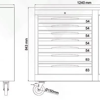 FASANO Εργαλειοφόρος με 14 συρτάρια FG 160V/14L