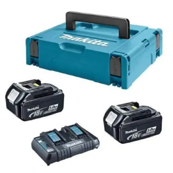 MAKITA ΣΕΤ ΜΠΑΤΑΡΙΕΣ 18V/5.0Ah ΜΕ ΔΙΠΛΟ ΤΑΧΥΦΟΡΤΙΣΤΗ 197629-2