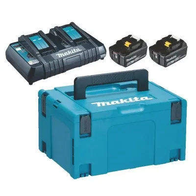 MAKITA Σετ Μπαταρίες 18V/6.0Ah με Διπλό Ταχυφορτιστη 198077-8