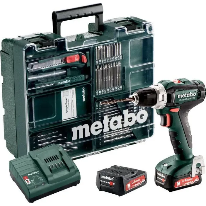 METABO PowerMaxx BS 12 Set Δραπανοκατσάβιδο Μπαταρίας 12V 6.01036.87