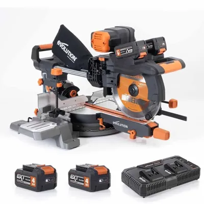 EVOLUTION Φαλτσοκόπτης Συρόμενος 18v Loaded με Δύο Μπαταρίες 5Ah & Φορτιστή R255SMSDB-Li 66.0251