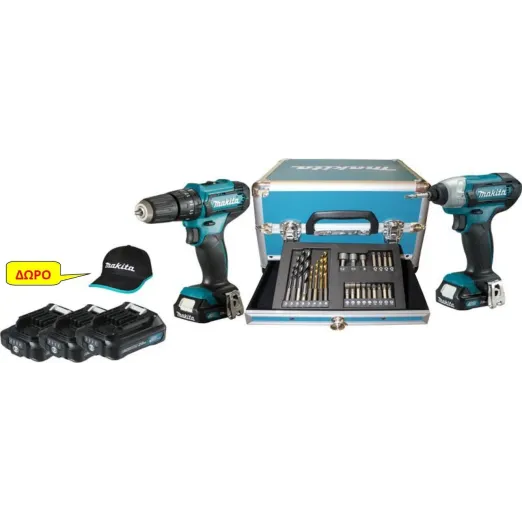 MAKITA Σετ Κρουστικό Δραπ/βιδο HP333D + Παλμικό Κατσαβίδι TD110D (3x2.0Ah) CLX228SAX2