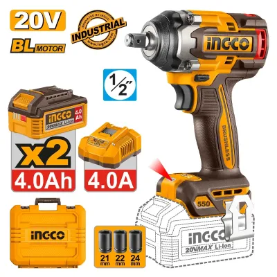 INGCO Μπουλονόκλειδο Κρουστικό Μπαταρίας 20V Li-Ion 550-700Nm CIWLI2055E