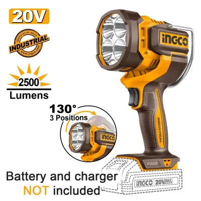 Ingco Προβολέας Εργασίας 20V Li-Ion SOLO 800-1400-2500 lumens CWLI20885