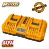 INGCO Ταχυφορτιστής 2 Θέσεων 2x20V 4A+4A FCLI2082
