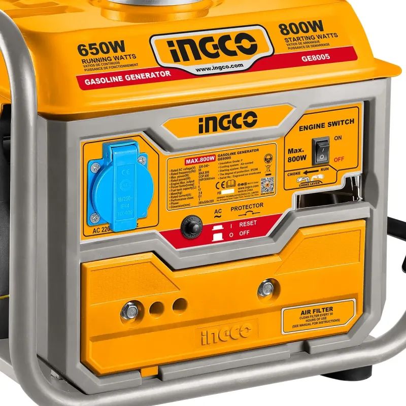 Ingco Γεννήτρια Βενζίνης 0.8kW 1kVA 2HP GE8005