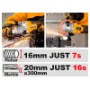 INGCO Γωνιακός Τροχός Μπαταρίας 115mm 20V Li-Ion SOLO CAGLI27153E