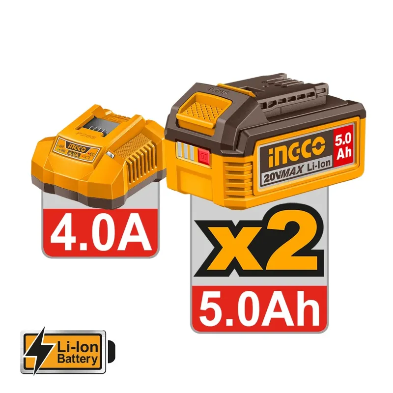 Ingco Κρουστικό Δραπανοκατσάβιδο Compact Μπαταρίας 20V Li-Ion 166Nm με Jacobs Τσοκ CIDLI201668E
