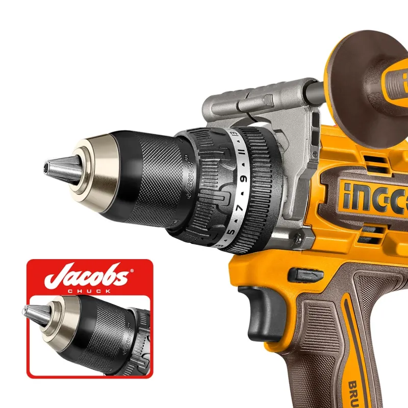 Ingco Κρουστικό Δραπανοκατσάβιδο Compact Μπαταρίας 20V Li-Ion 166Nm με Jacobs Τσοκ CIDLI201668E