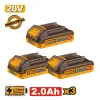 Ingco Μπαταρίες 20V 2.0Ah Σετ 3 τεμ. COSLI240311E