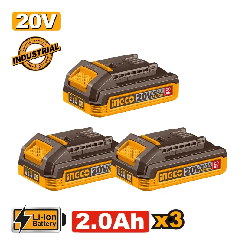 Ingco Μπαταρίες 20V 2.0Ah Σετ 3 τεμ. COSLI240311E