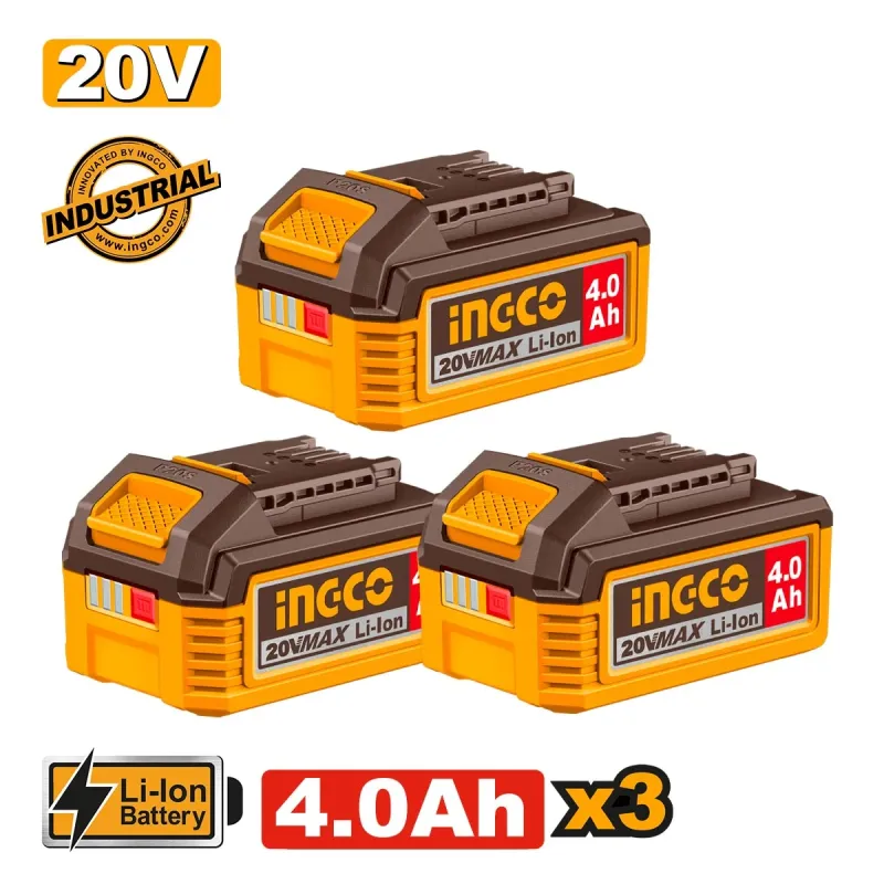 Ingco Μπαταρίες 20V 4.0Ah Li-Ion 3 τεμ. COSLI251296E